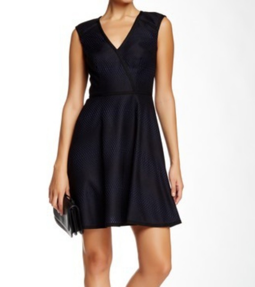 Trina Turk Corina Black/Navy Fit and Flare Dress - Picture 8 of 8